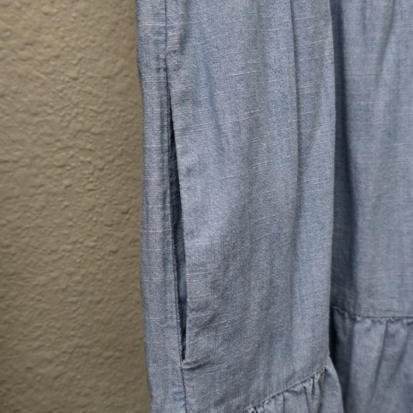 J. Crew Denim Flutter Sleeve Dress With Pockets Womens Size 2 - Picture 3 of 7